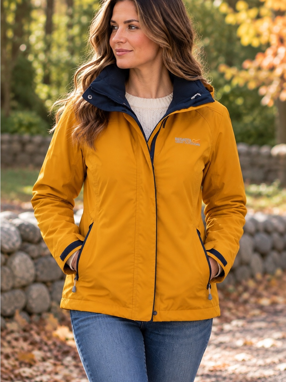 Regatta Women's Mustard Utility Jacket with Navy Trim